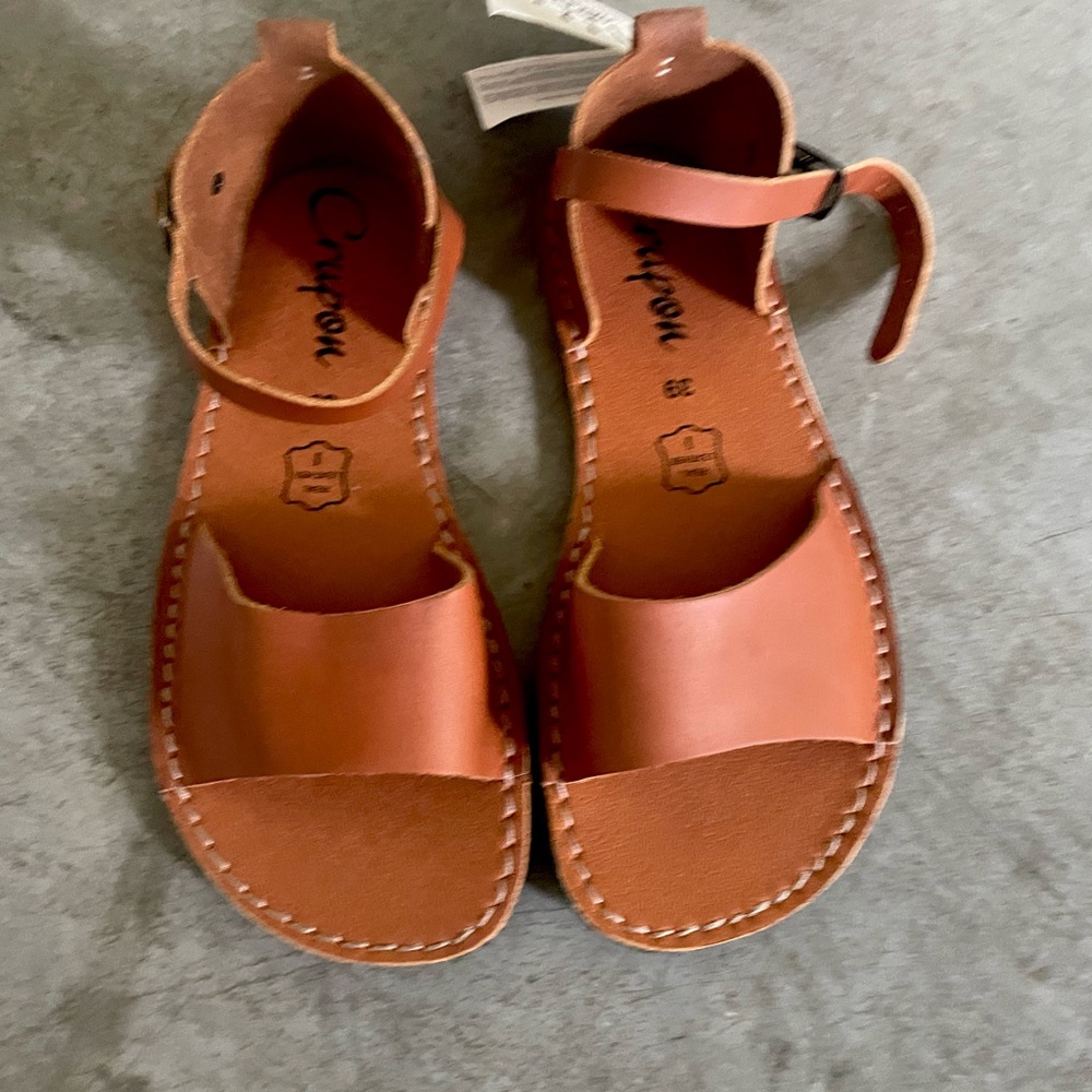 Brand new Crupon barefoot sandals. Size 9 (39). Handmade real leather.